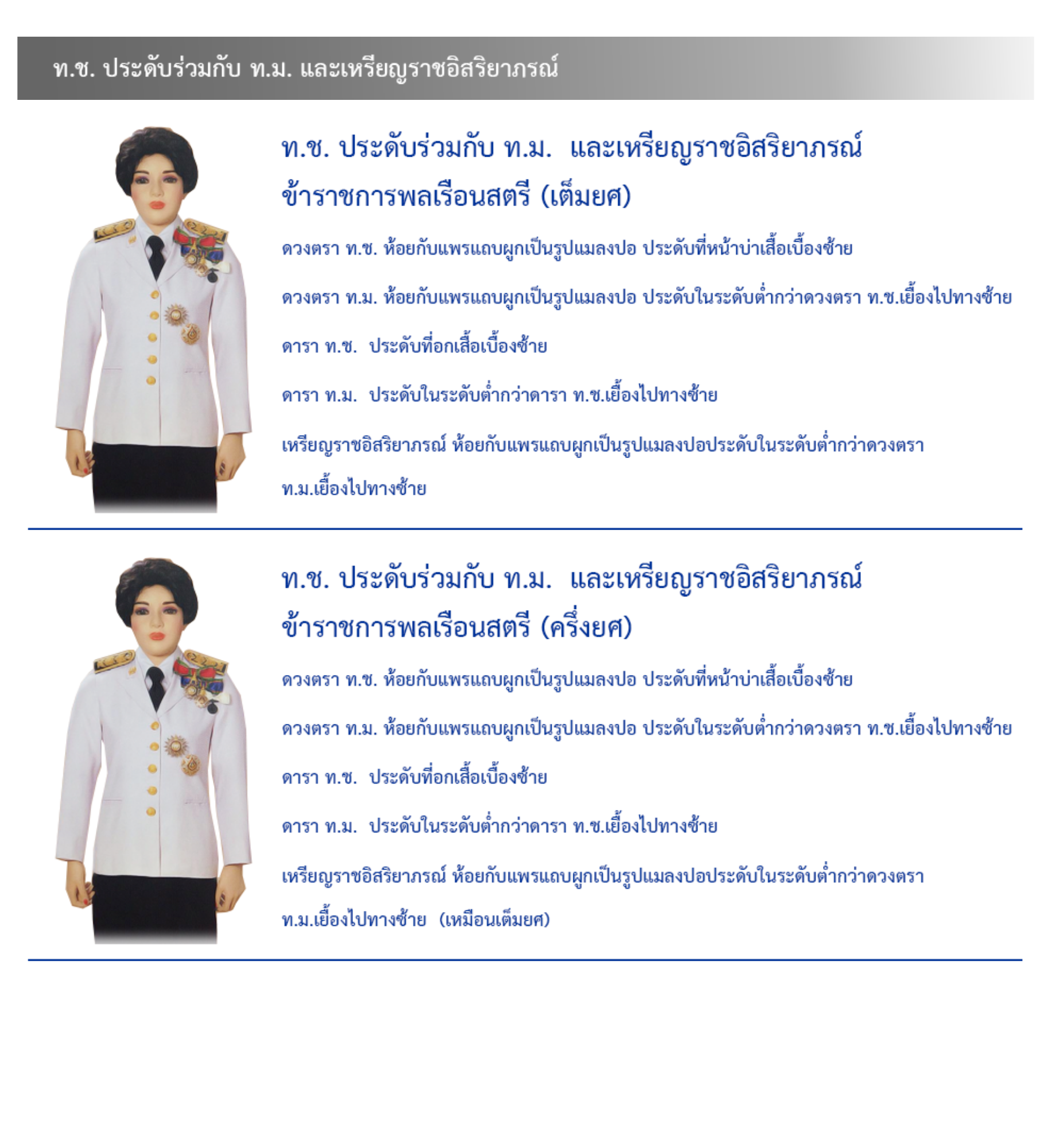 ภาพการประดับเครื่องราชอิสริยาภรณ์สำหรับข้าราชการพลเรือน แบบที่ 2