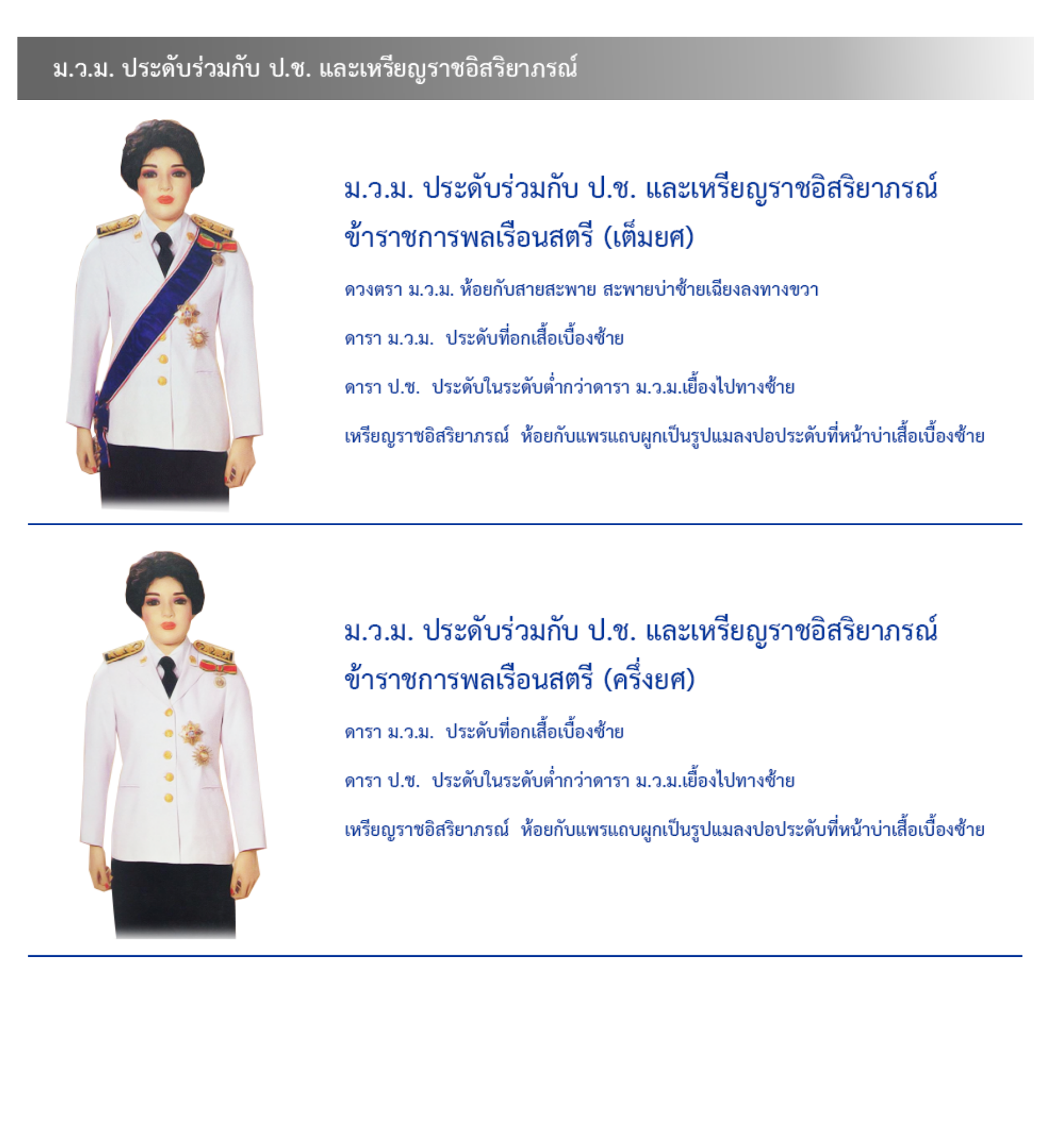 ภาพการประดับเครื่องราชอิสริยาภรณ์สำหรับข้าราชการพลเรือน แบบที่ 8