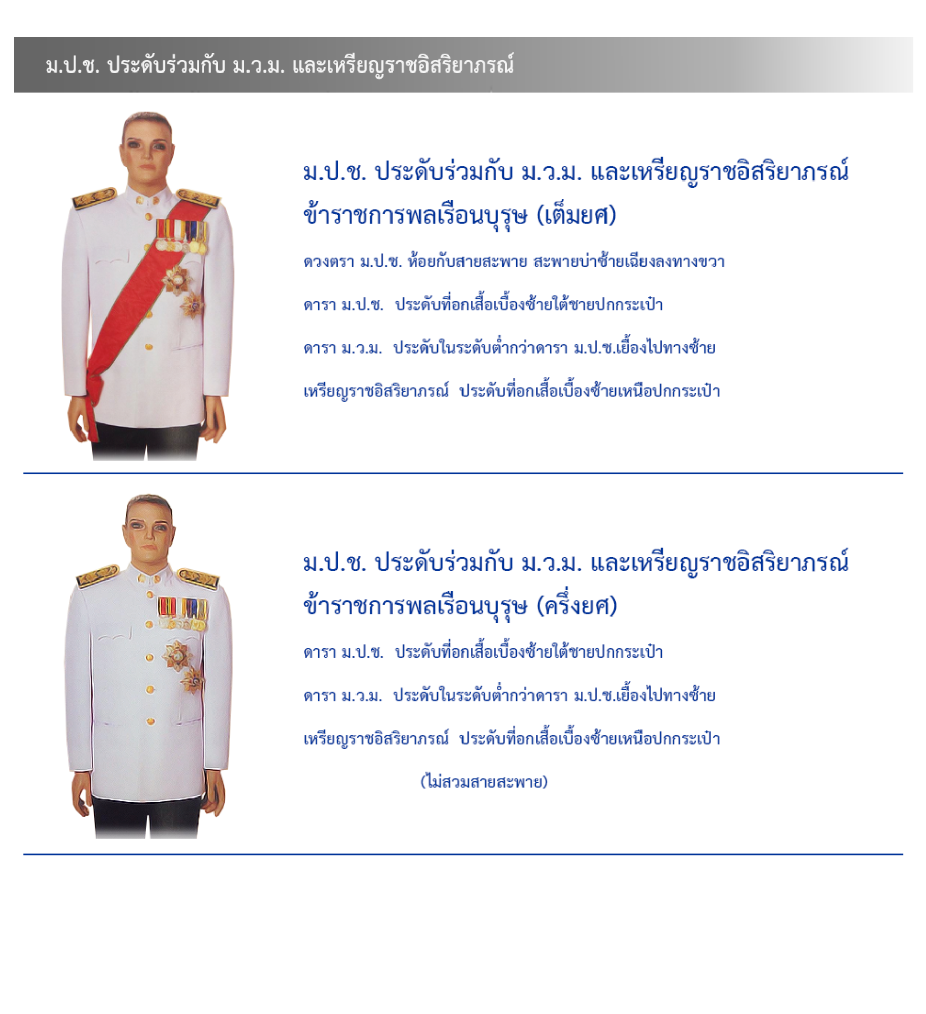 ภาพการประดับเครื่องราชอิสริยาภรณ์สำหรับข้าราชการพลเรือน แบบที่ 9