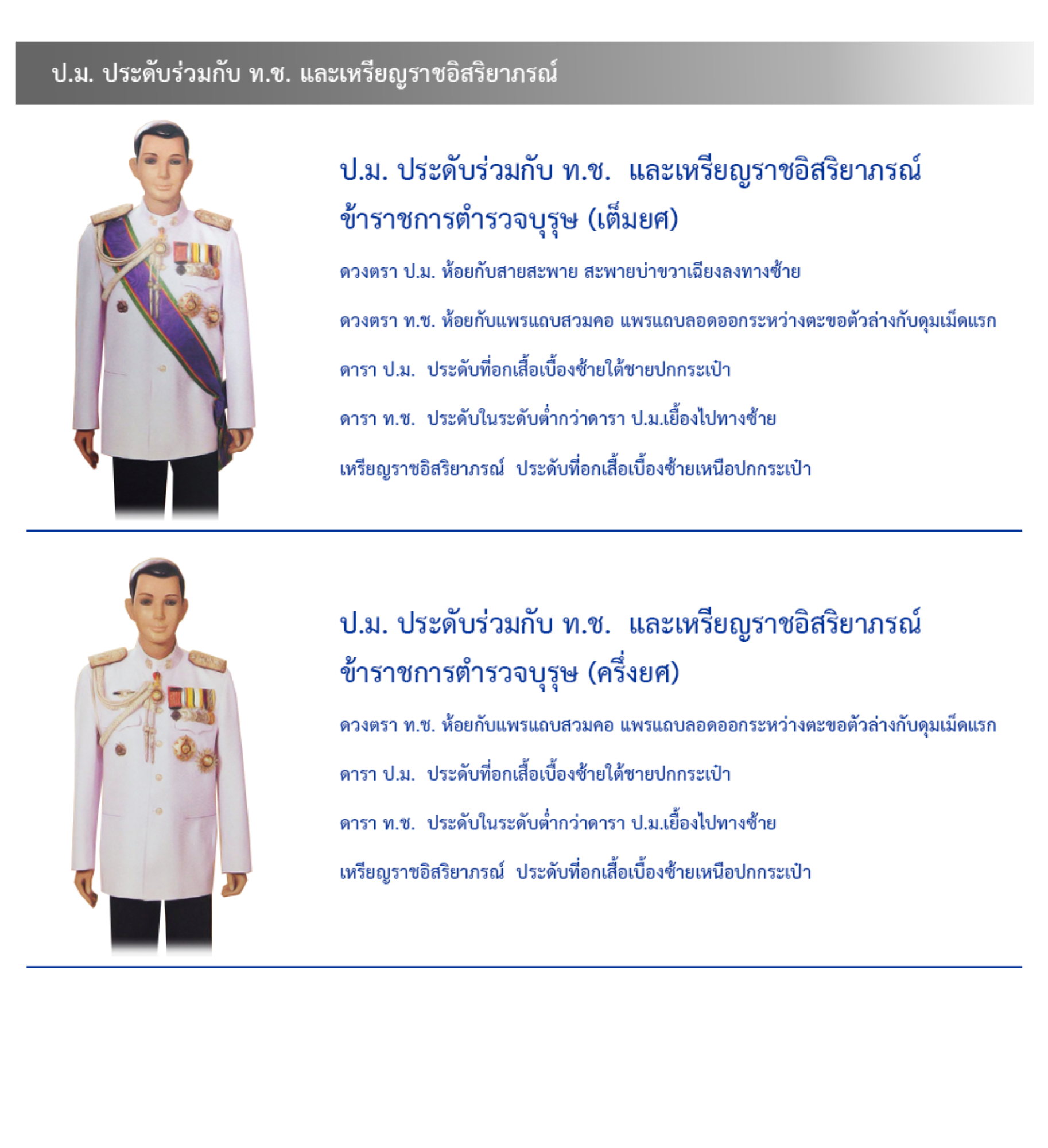 ภาพการประดับเครื่องราชอิสริยาภรณ์สำหรับข้าราชการตำรวจ แบบที่ 3