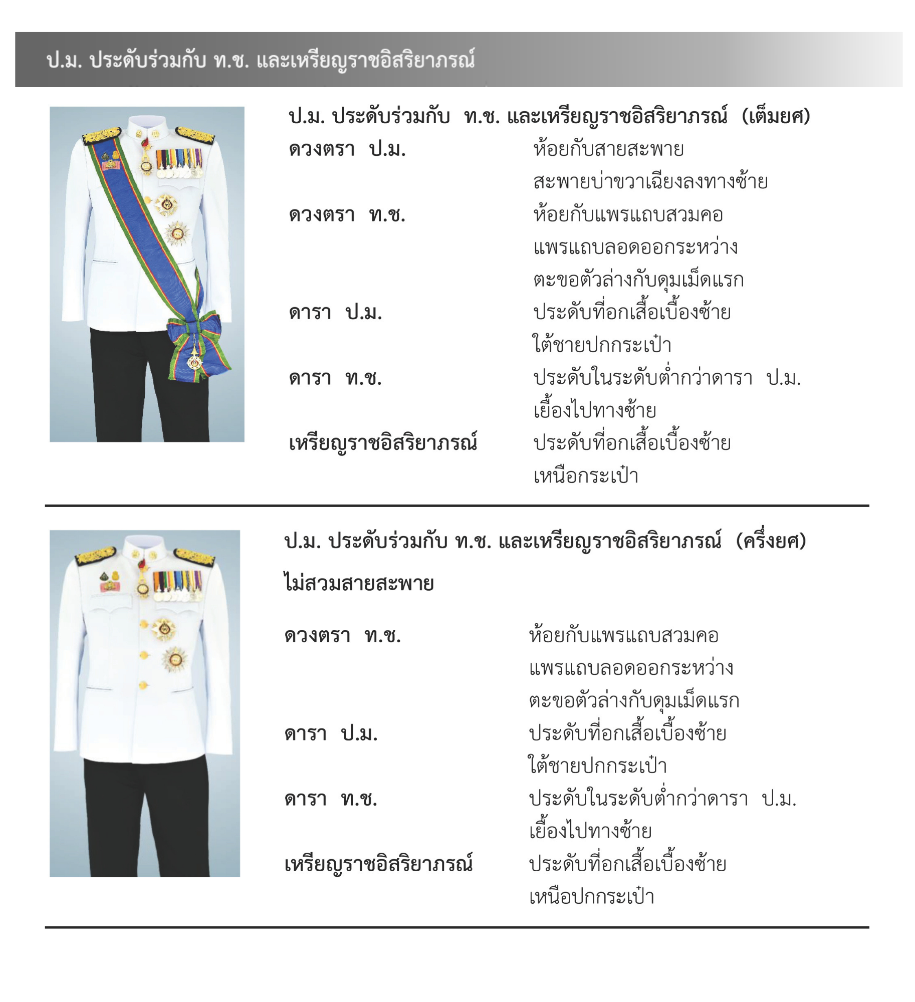 ภาพการประดับเครื่องราชอิสริยาภรณ์สำหรับคณะรัฐมนตรี แบบที่ 7