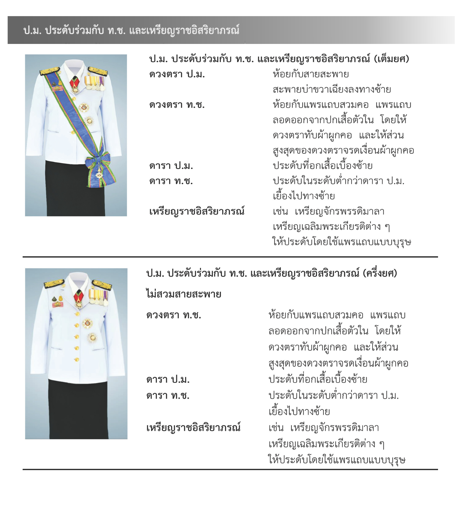 ภาพการประดับเครื่องราชอิสริยาภรณ์สำหรับคณะรัฐมนตรี แบบที่ 8